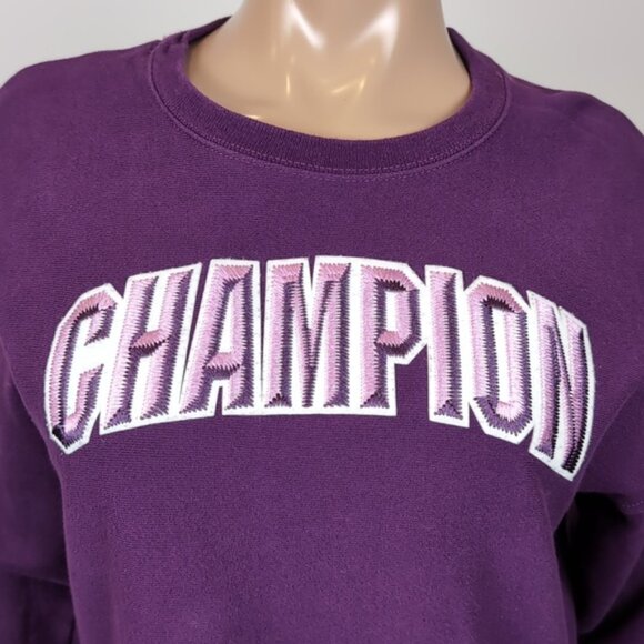 Champion Reverse Weave Sweatshirt Embroidered Logo Crew Neck Fleece Size Medium - Picture 4 of 14